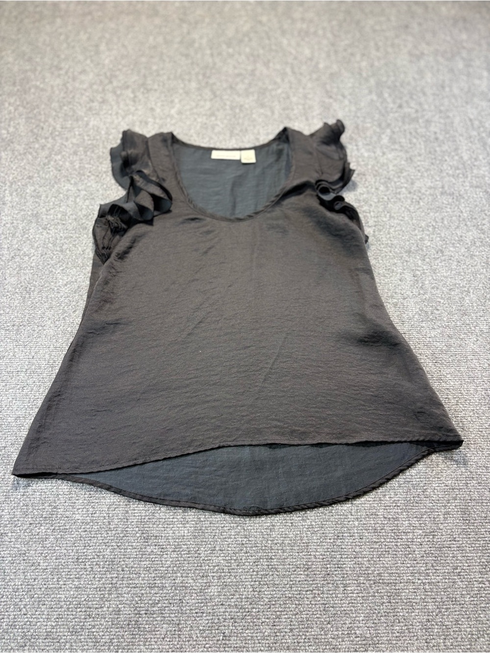 OKNYJEANS Womens Size M 100% Polyester Ruffle Sleeveless Black
Blouse
